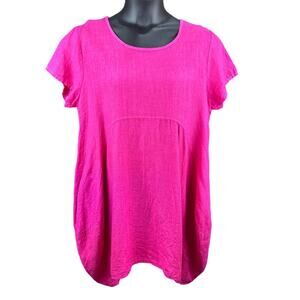 Vivian Shyu barbie pink tunic dress lagenlook made in Italy linen LG fits most